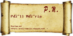 Páll Mária névjegykártya