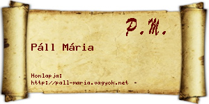 Páll Mária névjegykártya